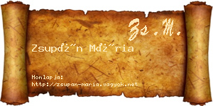 Zsupán Mária névjegykártya
