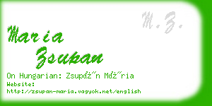 maria zsupan business card